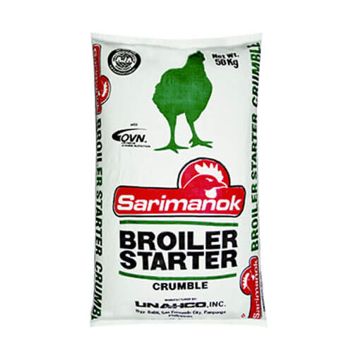 sarimanok broiler starter crumble for chickens aged 16-26 days